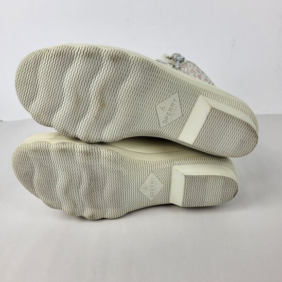 Sperry Top Spider Women's Ivory Metallic Animal Print Waterproof Ankle Boots 7M - Picture 13 of 15